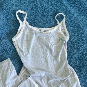 Fashion Nova Light Gray Ribbed Spaghetti Strap Camisole